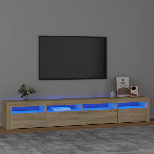 vidaXL TV-taso LED-valoilla Sonoma-tammi 240x35x40 cm