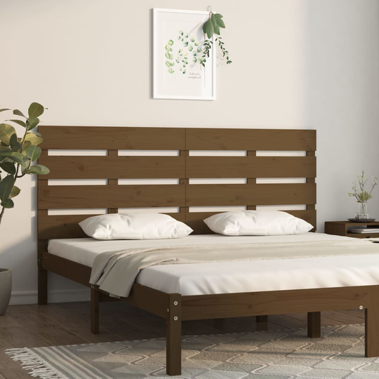 vidaXL Sängynpääty hunajanruskea 200x3x80 cm täysi mänty