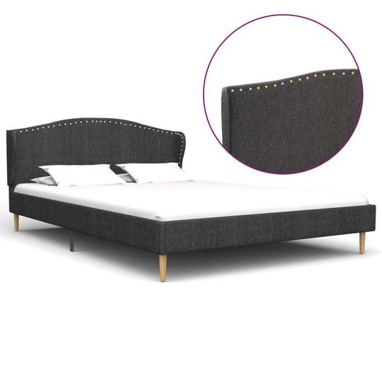 280639 vidaXL Bed Frame Dark Grey Fabric 200x140 cm
