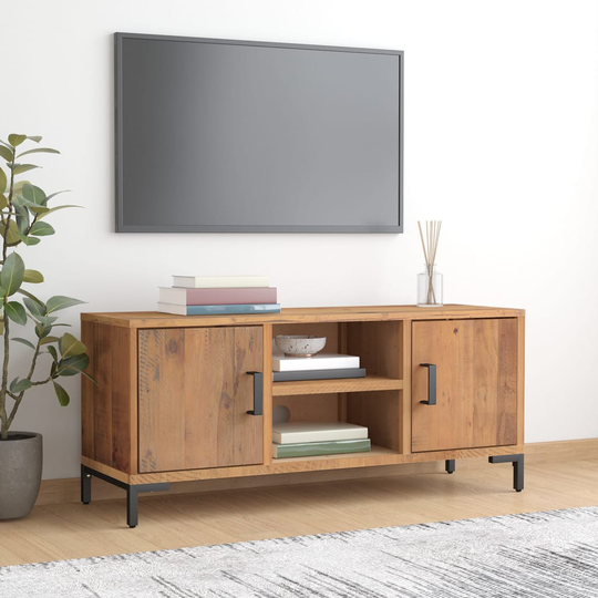 vidaXL TV-taso ruskea 110x35x48 cm täysi mänty
