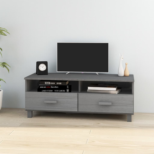 vidaXL TV-taso HAMAR tummanharmaa 106x40x40 cm täysi mänty