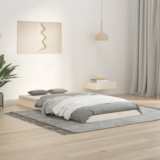 vidaXL Sängynrunko valkoinen 90x190 cm täysi mänty 3FT Single
