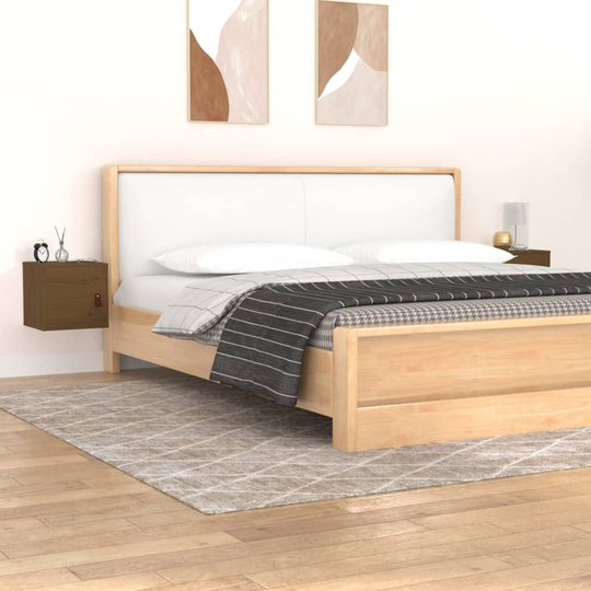 vidaXL Seinäkaapit 2 kpl hunajanruskea 31,5x30x30 cm täysi mänty