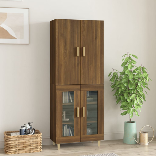 vidaXL Kaappi ruskea tammi 69,5x34x180 cm tekninen puu
