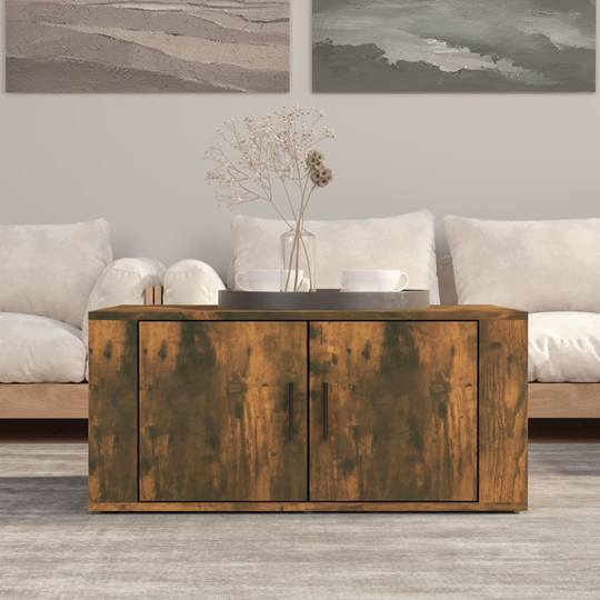 vidaXL Sohvapöytä savutammi 80x50x36 cm tekninen puu