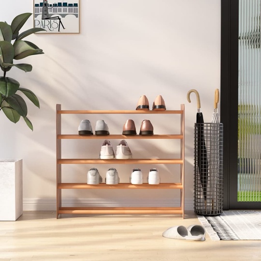 vidaXL Kenkäteline ruskea 90x24x81 cm tekninen puu