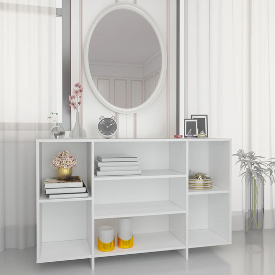 vidaXL Senkki valkoinen 120x30x75 cm lastulevy