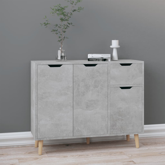 vidaXL Senkki betoninharmaa 90x30x72 cm lastulevy