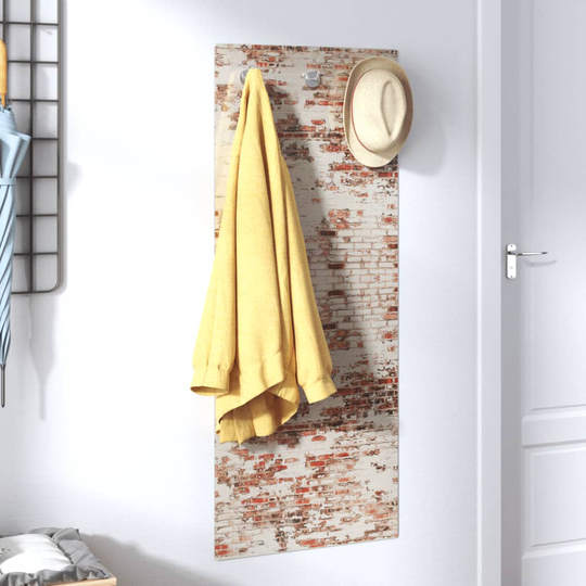 vidaXL Seinäkiinnitettävä naulakko 125x50 cm karkaistu lasi kiviseinä