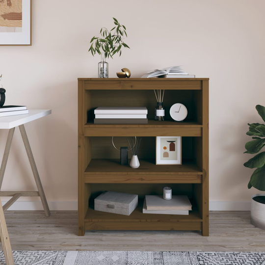 vidaXL Kirjahylly hunajanruskea 80x35x97 cm täysi mänty