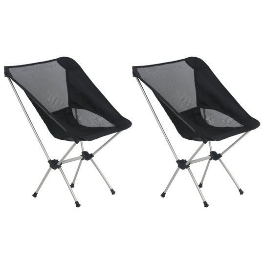 vidaXL Leirituolit 2 kpl taitettava + kantolaukku 54x50x65 cm alumiini