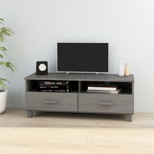 vidaXL TV-taso HAMAR vaaleanharmaa 106x40x40 cm täysi mänty