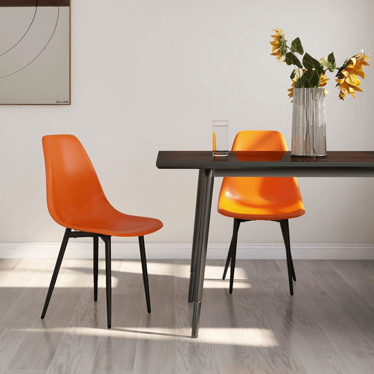 vidaXL Ruokatuolit 2 kpl oranssi PP
