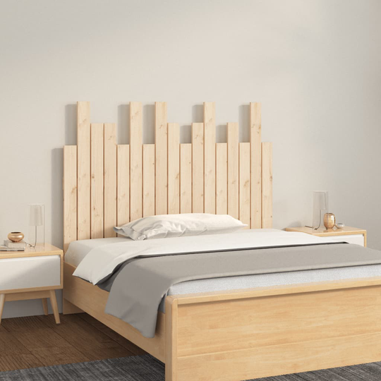 vidaXL Sängynpääty seinälle 108x3x80 cm täysi mänty