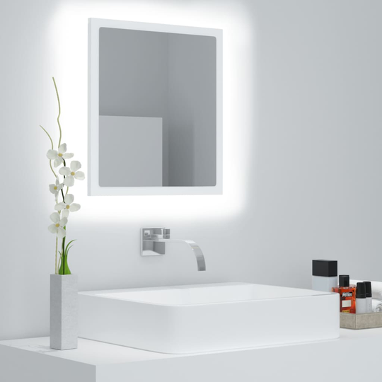 vidaXL LED-kylpyhuonepeili valkoinen 40x8,5x37 cm akryyli