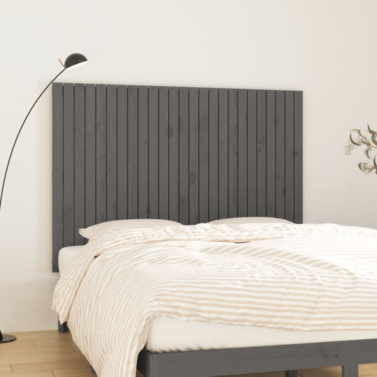 vidaXL Sängynpääty seinälle harmaa 159,5x3x110 cm täysi mänty