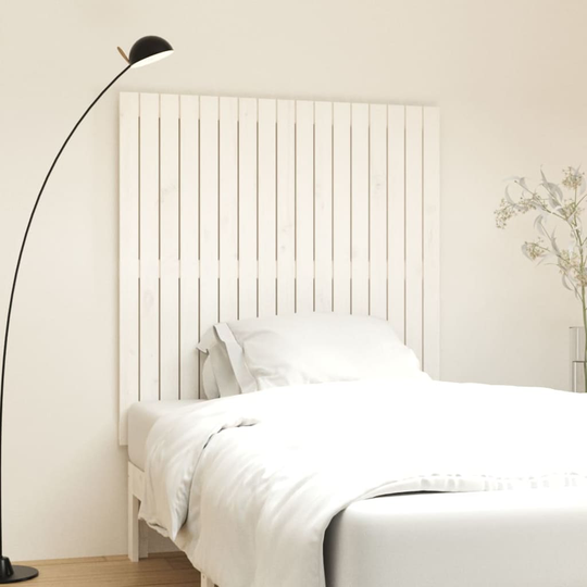 vidaXL Sängynpääty seinälle valkoinen 108x3x110 cm täysi mänty