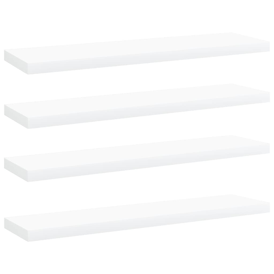 vidaXL Kirjahyllytasot 4 kpl valkoinen 40x10x1,5 cm lastulevy
