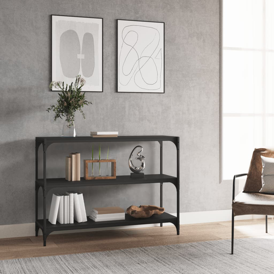 vidaXL Kirjahylly musta 100x33x70,5 cm tekninen puu ja teräs