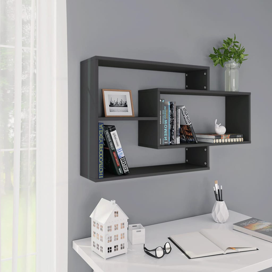 vidaXL Seinähyllyt harmaa 104x20x58,5 cm lastulevy