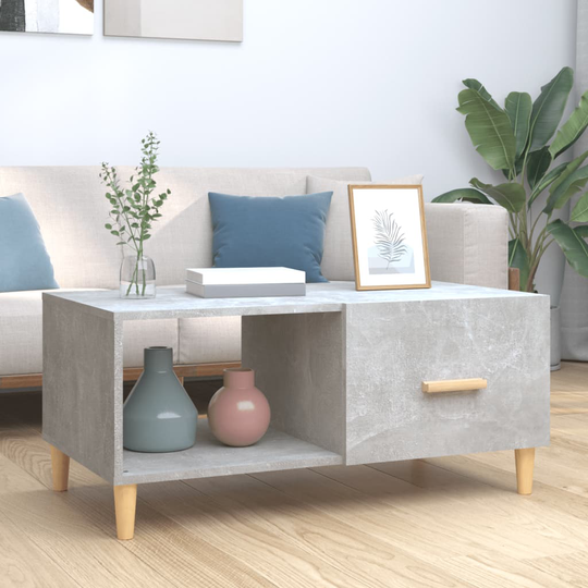 vidaXL Sohvapöytä betoninharmaa 89,5x50x40 cm tekninen puu
