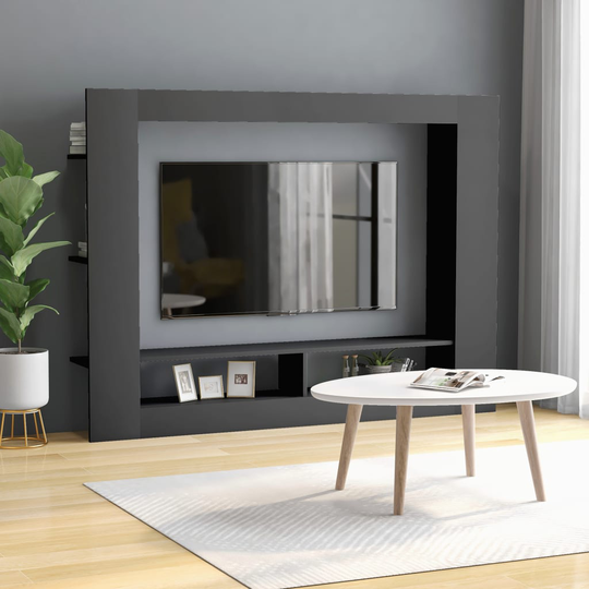 vidaXL TV-taso harmaa 152x22x113 cm lastulevy