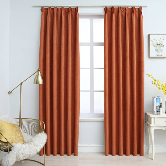 vidaXL Pimennysverhot koukuilla 2 kpl ruosteenvärinen 140x225 cm