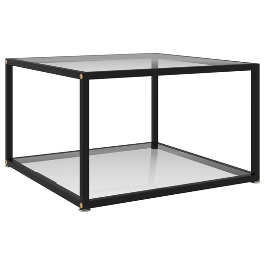 vidaXL Sohvapöytä läpinäkyvä 60x60x35 cm karkaistu lasi