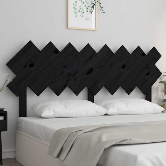vidaXL Sängynpääty musta 159,5x3x80,5 cm täysi mänty