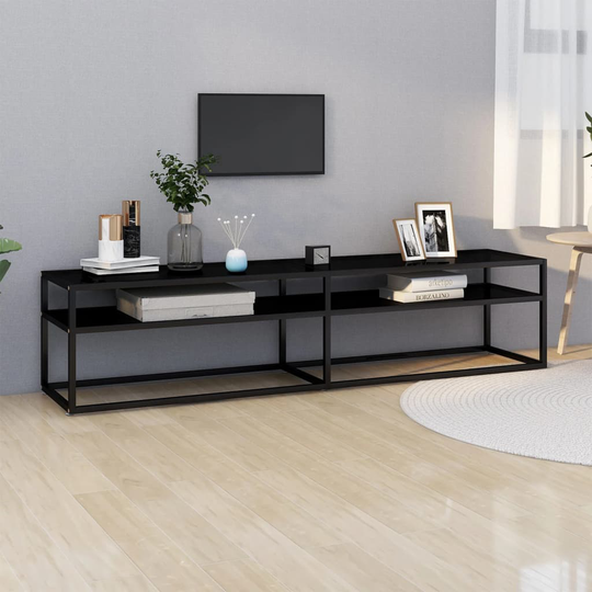 vidaXL TV-taso musta 180x40x40,5 cm karkaistu lasi