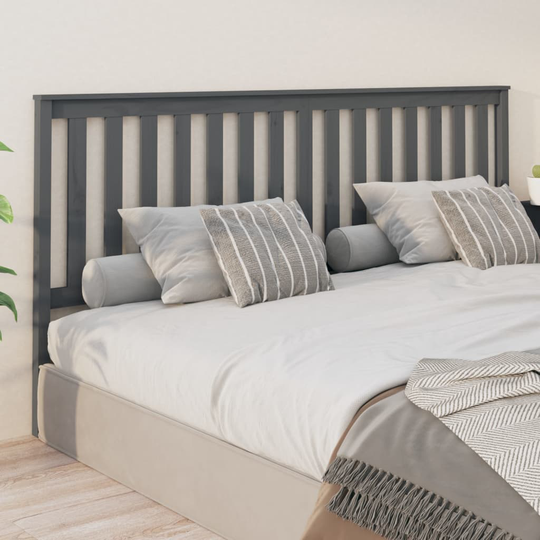 vidaXL Sängynpääty harmaa 206x6x101 cm täysi mänty
