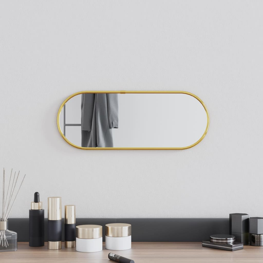 vidaXL Seinäpeili kulta 40x15 cm ovaali
