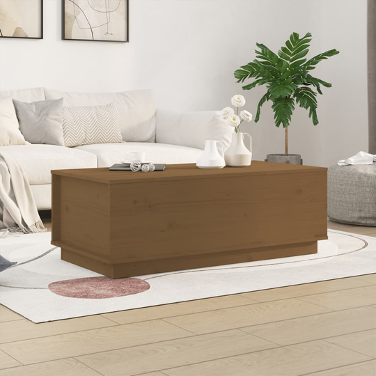 vidaXL Sohvapöytä hunajanruskea 100x50x35 cm täysi mänty