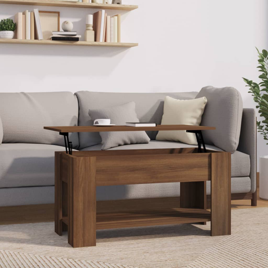 vidaXL Sohvapöytä ruskea tammi 101x49x52 cm tekninen puu