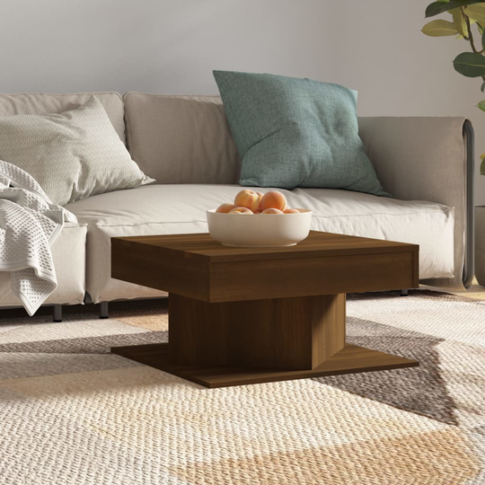 vidaXL Sohvapöytä ruskea tammi 57x57x30 cm tekninen puu