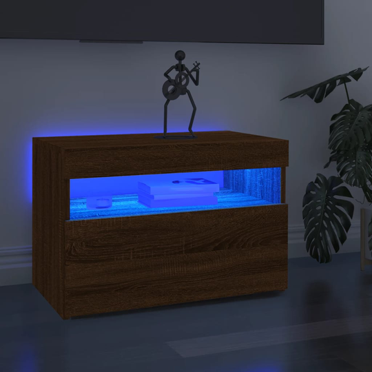 vidaXL TV-taso LED-valoilla ruskea tammi 60x35x40 cm