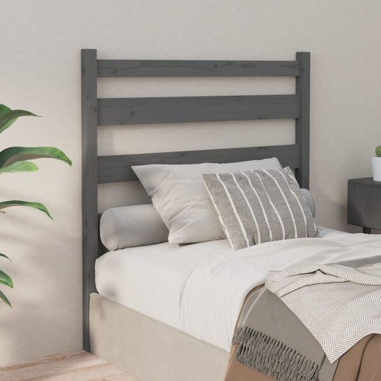 vidaXL Sängynpääty harmaa 81x4x100 cm täysi mänty