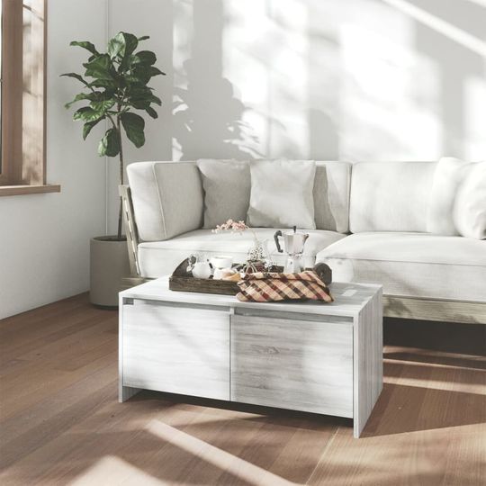 vidaXL Sohvapöytä harmaa Sonoma 90x50x41,5 cm lastulevy