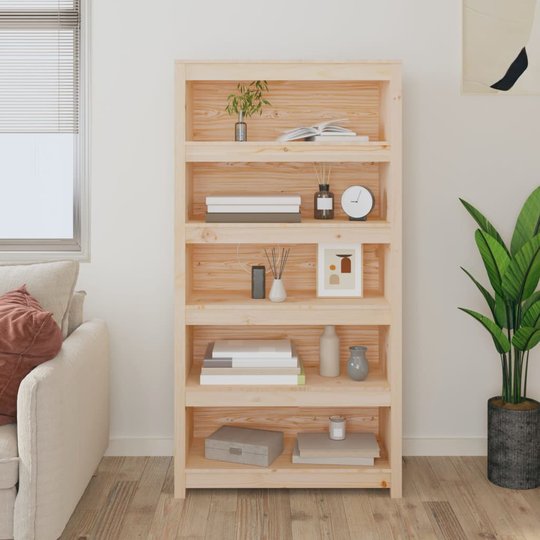vidaXL Kirjahylly 80x35x154 cm täysi mänty
