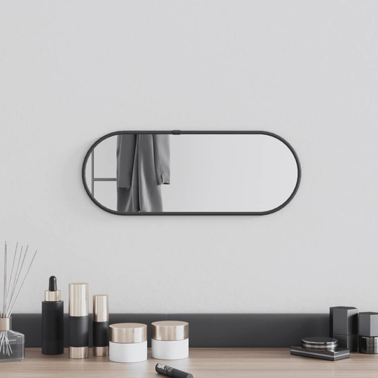 vidaXL Seinäpeili musta 40x15 cm ovaali