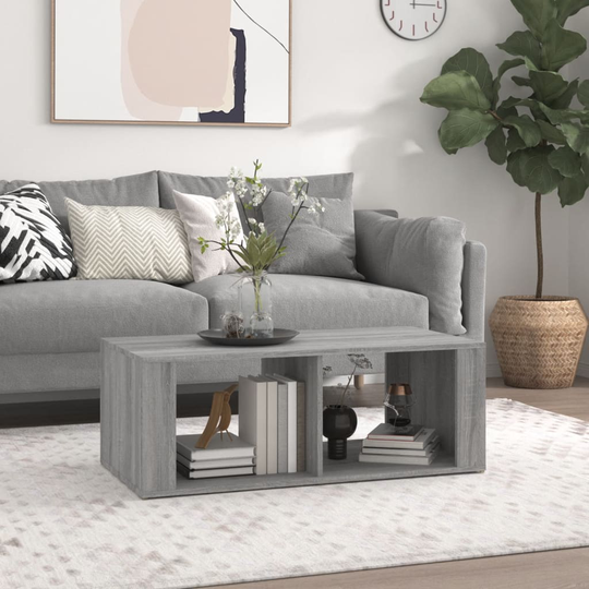 vidaXL Sohvapöytä harmaa Sonoma 100x50x36 cm tekninen puu
