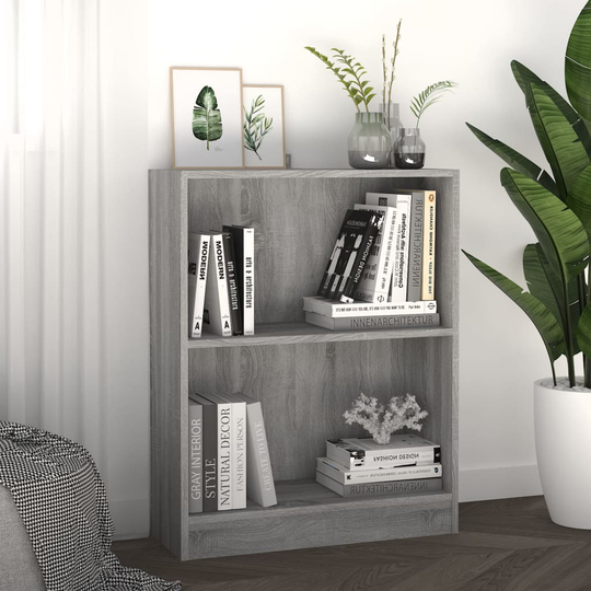 vidaXL Kirjahylly harmaa Sonoma 60x24x74,5 cm tekninen puu