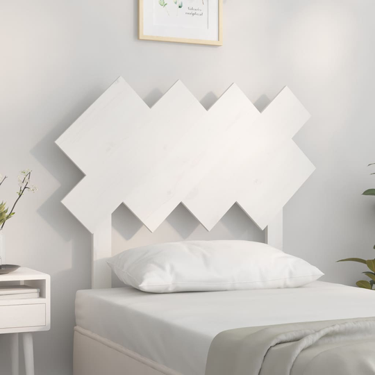 vidaXL Sängynpääty valkoinen 92x3x81 cm täysi mänty