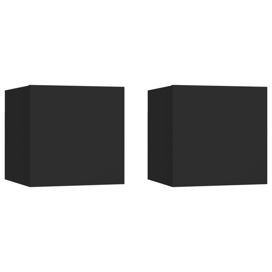 vidaXL Yöpöydät 2 kpl musta 30,5x30x30 cm lastulevy