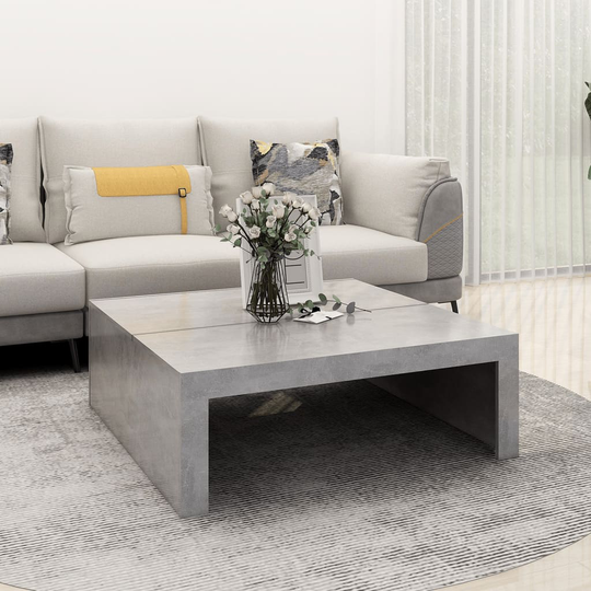 vidaXL Sohvapöytä betoninharmaa 100x100x35 cm lastulevy