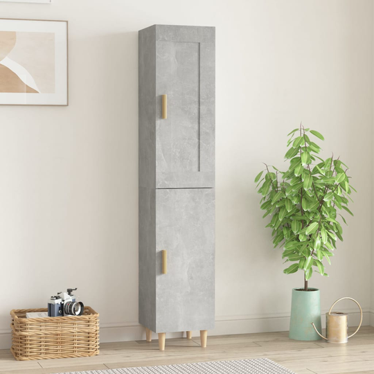 vidaXL Kaappi betoninharmaa 35x34x180 cm tekninen puu