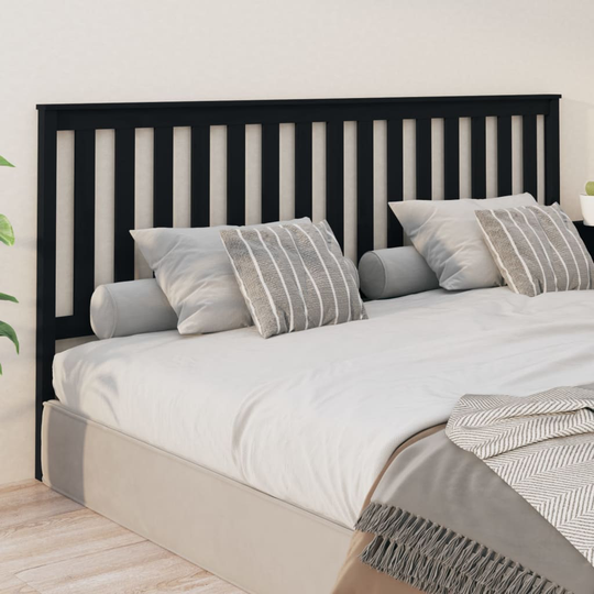 vidaXL Sängynpääty musta 206x6x101 cm täysi mänty