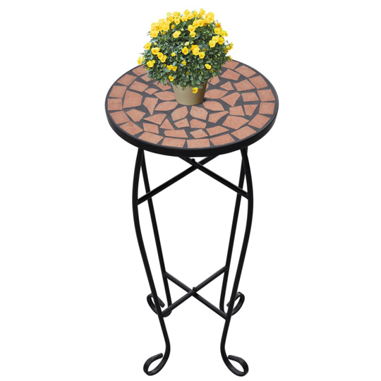 vidaXL Sivupöytä/kasviteline mosaiikki terrakotta