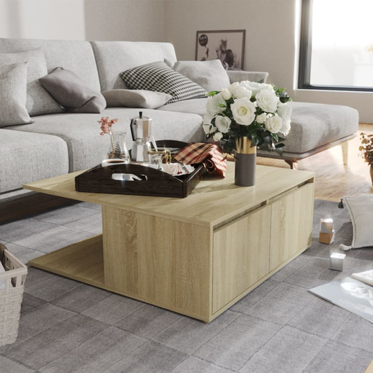 vidaXL Sohvapöytä Sonoma-tammi 80x80x31 cm lastulevy