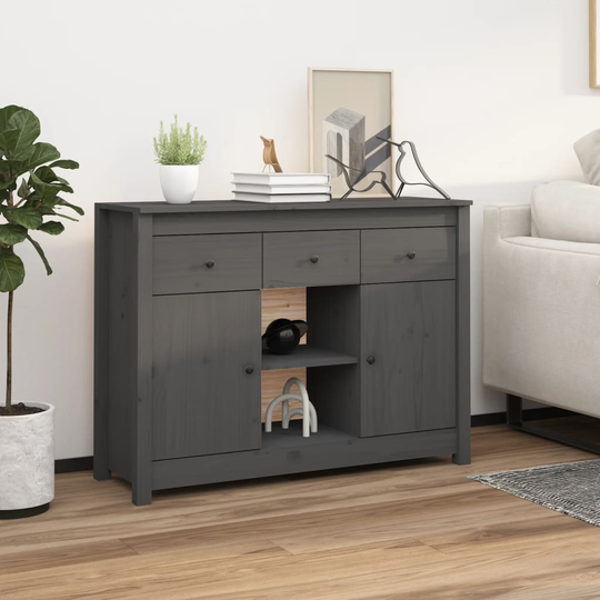 vidaXL Senkki harmaa 100x35x74,5 cm täysi mänty